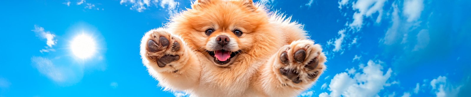 Luna, uma Lulu da Pomerânia, na praia